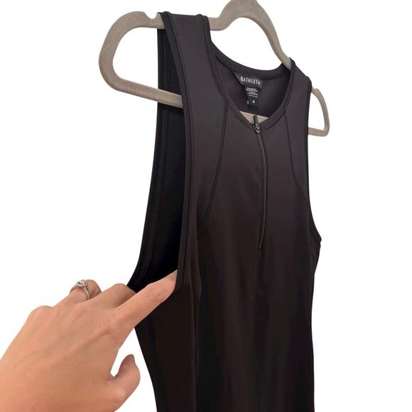 Athleta Ace Tennis Dress 1/4 Zip Black Tennis Golf Size M - Picture 6 of 13